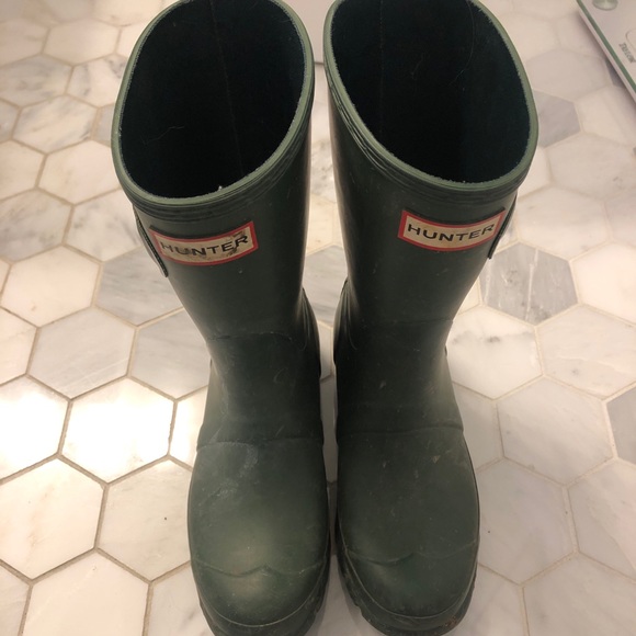 Hunter Shoes - Tall green rubber boots